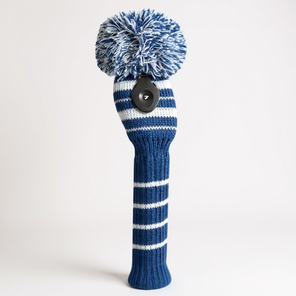 Navy & White Stripe Knit Hybrid Headcover - Just4Golf