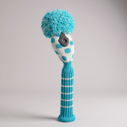 Turquoise & White Small Dot Hybrid Headcover - Just4Golf
