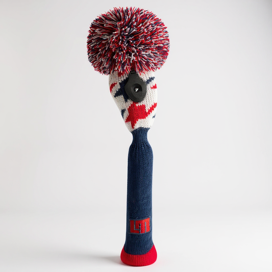 Red & Blue Houndstooth Hybrid Headcover - Just4Golf