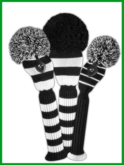 Black & White Stripe Headcover Set