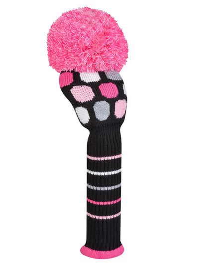 Pink, Black & Gray Multi Dot Driver Headcover - Just4Golf