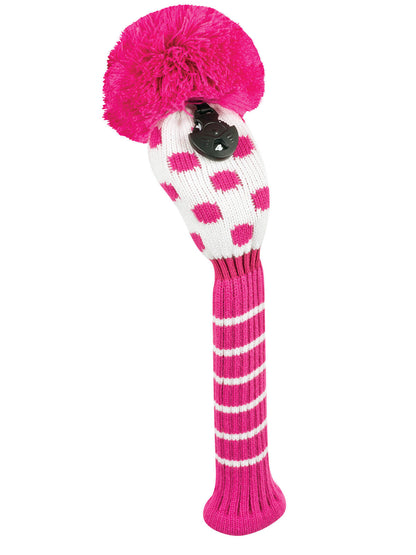 Pink & White Small Dot Hybrid Headcover - Just4Golf